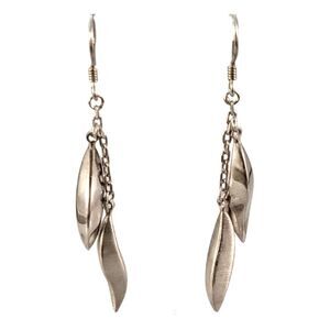 Sterling Freeform Dimensional Drops Dangle Earrings